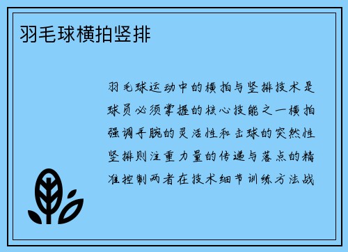 羽毛球横拍竖排